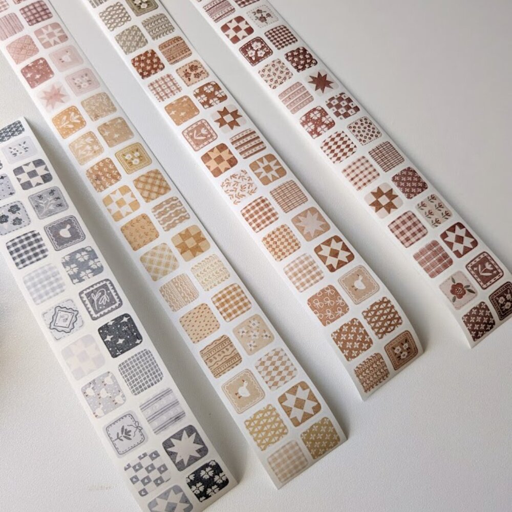 PaperMintyStudio Kiss Cut Tape - Washi - Patchwork Design